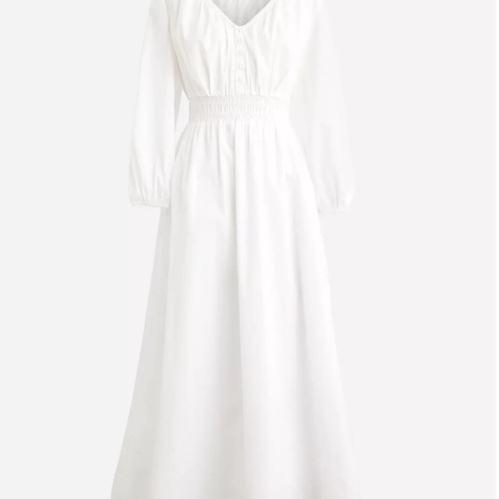 J. Crew Cotton White Midi Dress